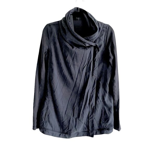 𝅺LULULEMON Asymmetrical Draped Jacket Blue 6 - Picture 1 of 7